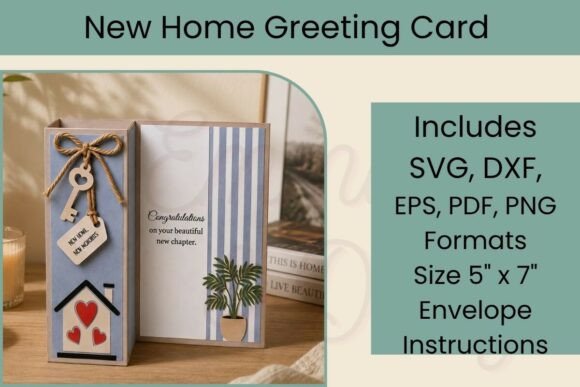 Download New Home Greeting Card SVG Template - Home Collection