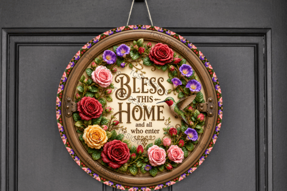 Download Bless This Home Hummingbird Door Sign - Premium Resources