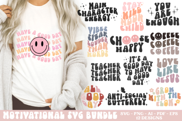 Download Motivation Quote Svg, Wavy Text Bundle - Motivation quote svg Collection