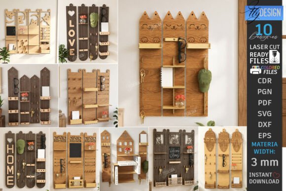 Download Wooden Home Organizers Laser Cut Bundle - Home Collection