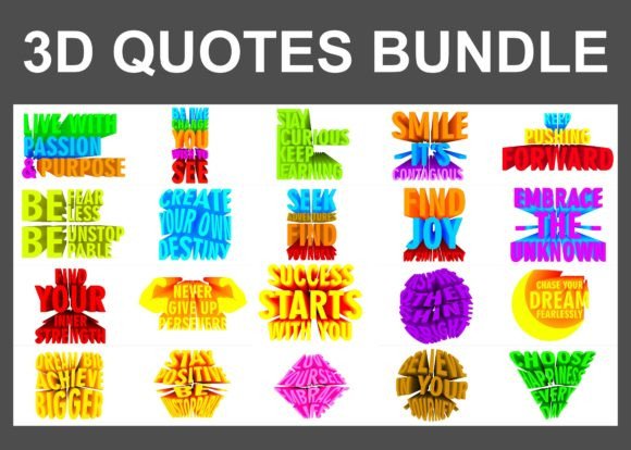 Download 3D Colorful Motivation Quote SVG Bundles - Motivation quote svg Collection